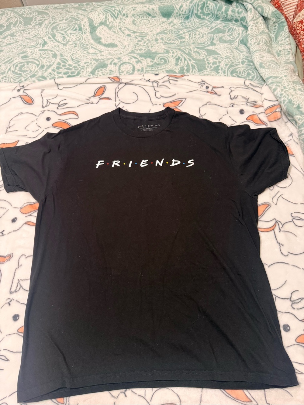 Friends Logo Black Crewneck T-Shirt - Classic TV Graphic Tee